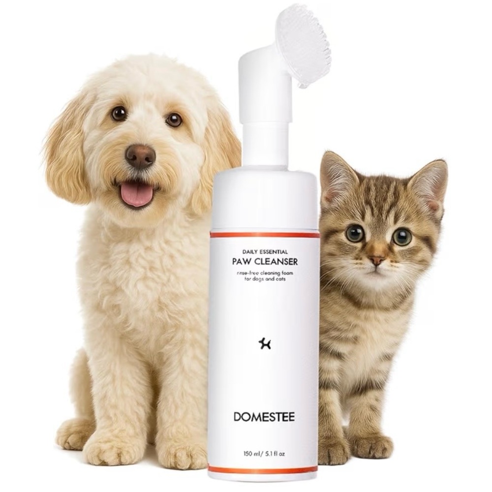 Dog Paw Cleaner Foam No Rinse Aloe pH-Balanced DOMESTEE 5.1 oz Dog/Cat EXP 4/28‎